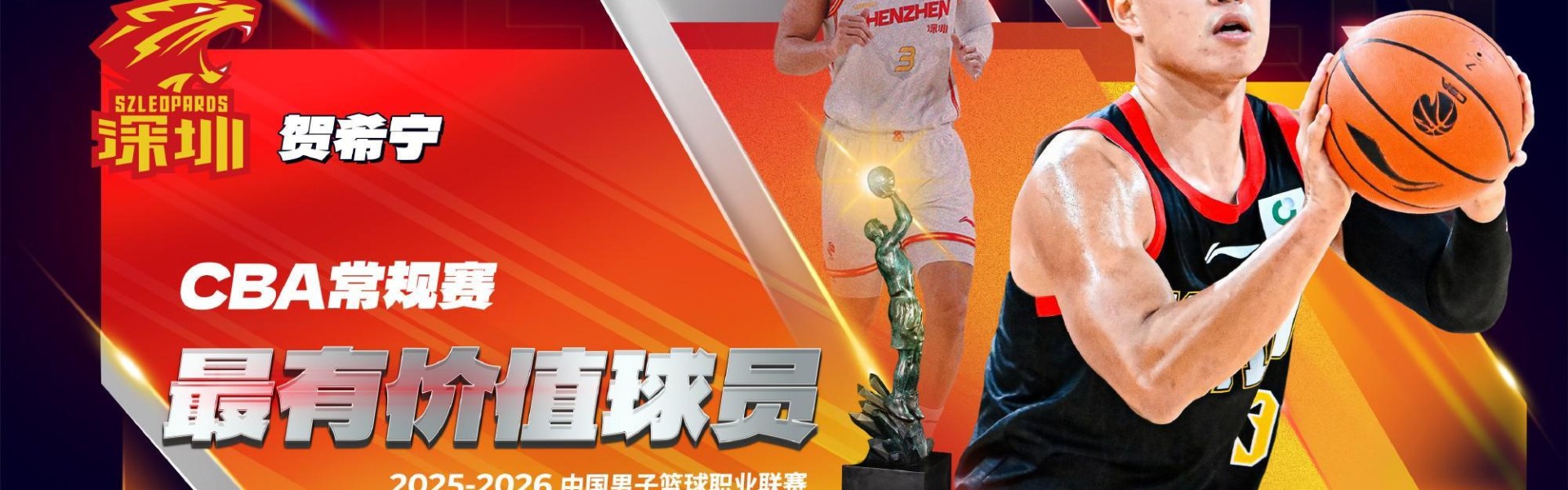 官方：贺希宁当选本赛季CBA常规赛MVP